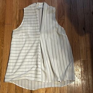 Hyfve Sleeveless White Striped‎ Blouse Semi Sheer Size Medium